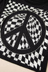 Graphic Checkerboard Peace Sign Print Round Neck Oversized Tee