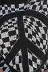 Graphic Checkerboard Peace Sign Print Round Neck Oversized Tee