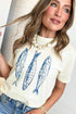 Graphic Fish Print Short Sleeve Round Neck Top