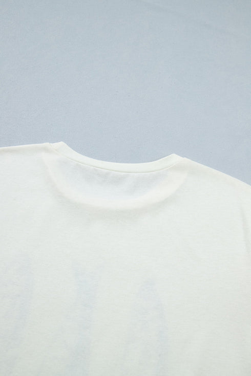 Graphic Fish Print Short Sleeve Round Neck Top