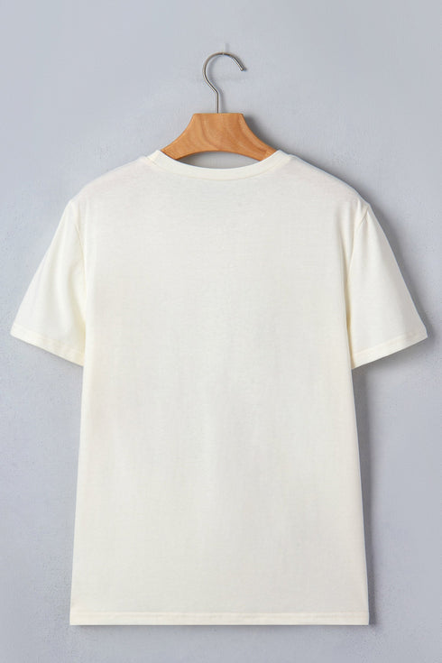 Graphic Fish Print Short Sleeve Round Neck Top