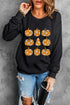 Graphic Floral Pumpkin Crew Neck Pullover Sweatshirt