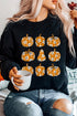 Graphic Floral Pumpkin Crew Neck Pullover Sweatshirt