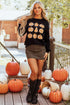 Graphic Floral Pumpkin Crew Neck Pullover Sweatshirt