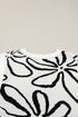 Graphic Floral Side Button Sleeveless Knit Top