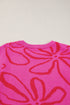 Graphic Floral Side Button Sleeveless Knit Top