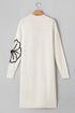 Graphic Floral Sleeve Open Front Longline Cardigan