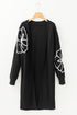 Graphic Floral Sleeve Open Front Longline Cardigan