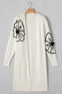 Graphic Floral Sleeve Open Front Longline Cardigan