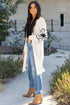 Graphic Floral Sleeve Open Front Longline Cardigan
