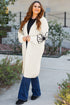 Graphic Floral Sleeve Open Front Longline Cardigan