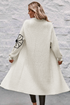Graphic Floral Sleeve Open Front Longline Cardigan
