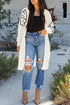 Graphic Floral Sleeve Open Front Longline Cardigan