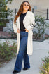 Graphic Floral Sleeve Open Front Longline Cardigan