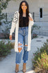Graphic Floral Sleeve Open Front Longline Cardigan