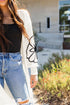 Graphic Floral Sleeve Open Front Longline Cardigan