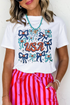 Graphic Letter And Bow Print Short Sleeve Tee