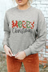 Graphic Letter Merry Christmas Drop Shoulder Sweatshirt