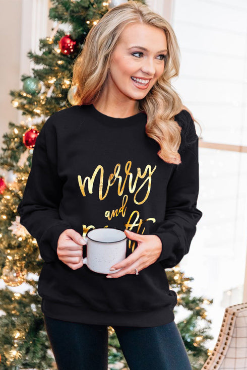 Graphic Letter Print Crew Neck Long Sleeve Sweatshirt