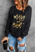 Graphic Letter Print Crew Neck Long Sleeve Sweatshirt