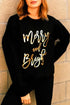 Graphic Letter Print Crew Neck Long Sleeve Sweatshirt