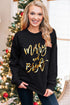 Graphic Letter Print Crew Neck Long Sleeve Sweatshirt