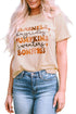 Graphic Letter Print Crew Neck Short Sleeve Tee