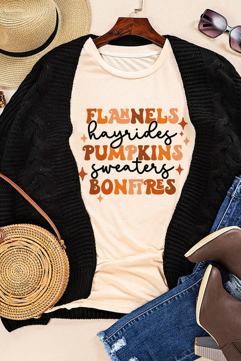 Graphic Letter Print Crew Neck Short Sleeve Tee