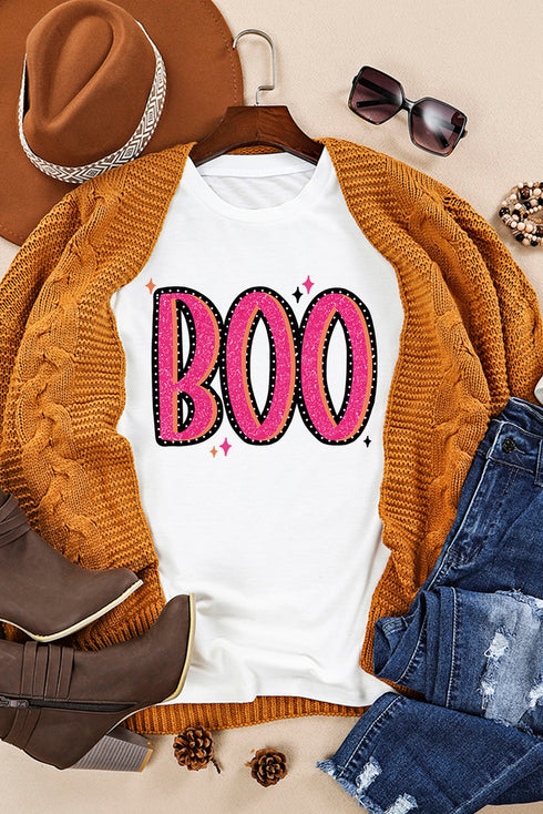 Graphic Letter Print Crew Neck Short Sleeve Tee