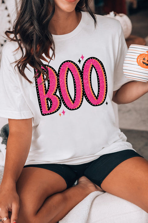 Graphic Letter Print Crew Neck Short Sleeve Tee