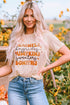 Graphic Letter Print Crew Neck Short Sleeve Tee