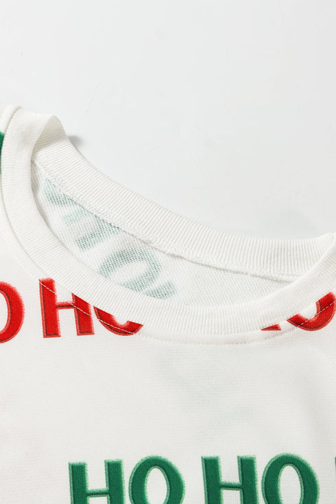 Graphic Letter Print Drop Shoulder Pullover Short Sets