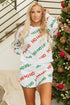 Graphic Letter Print Drop Shoulder Pullover Short Sets