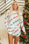 Graphic Letter Print Drop Shoulder Pullover Short Sets