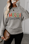 Graphic Letter Print Extended Cuff Dolman Long Sleeve Tee