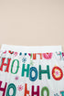 Graphic Letter Print Long Sleeve Top And Shorts Loungewear