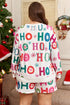 Graphic Letter Print Long Sleeve Top And Shorts Loungewear