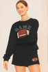 Graphic Letter Print Rugby Football Pullover Short Set