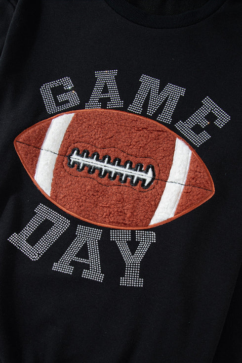 Graphic Letter Print Rugby Football Pullover Short Set