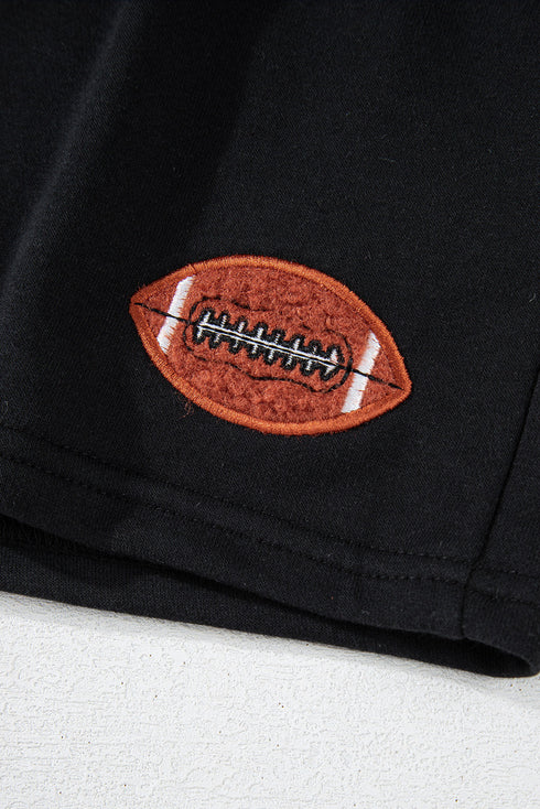 Graphic Letter Print Rugby Football Pullover Short Set