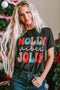 Graphic Letter Print Short Sleeve Crew Neck Tee