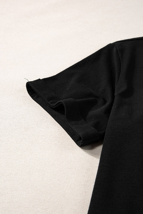 Graphic Letter Print Short Sleeve Crew Neck Tee