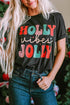Graphic Letter Print Short Sleeve Crew Neck Tee