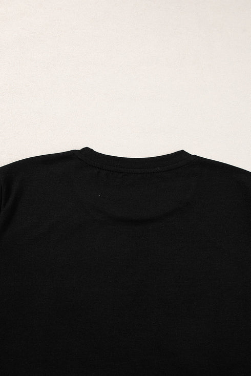 Graphic Letter Print Short Sleeve Crew Neck Tee