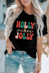 Graphic Letter Print Short Sleeve Crew Neck Tee
