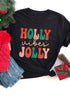 Graphic Letter Print Short Sleeve Crew Neck Tee