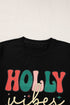 Graphic Letter Print Short Sleeve Crew Neck Tee