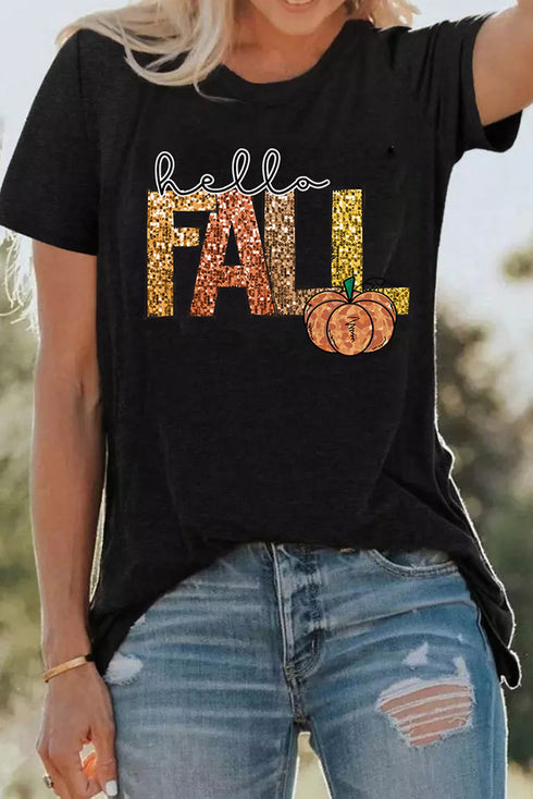Graphic Letter Print Short Sleeve Jersey Knit Tee