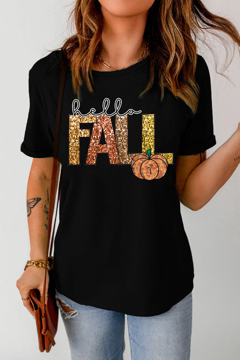 Graphic Letter Print Short Sleeve Jersey Knit Tee