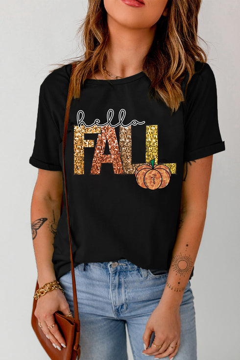 Graphic Letter Print Short Sleeve Jersey Knit Tee